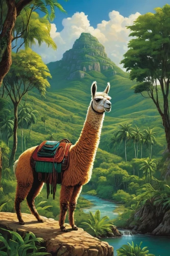 llamas,guanaco,llama,lama,madagascar,camelid,bazlama,vicuña,altiplano,safari,giraffidae,deer illustration,alpacas,alpaca,animal kingdom,forest animals,serengeti,antelopes,two giraffes,pachamama,Conceptual Art,Sci-Fi,Sci-Fi 20