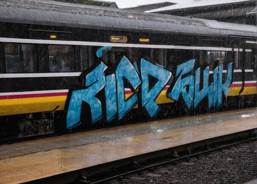 grafitty,graffiti splatter,graffiti,drizzle,raindops,graffiti art,grafiti,frozen tears on railway,disused trains,aerosol,vandalism,tag,rapid,damp,grime,rainy,rail,tgv,grafitti,rails,Illustration,Paper based,Paper Based 02