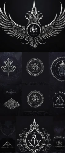 runes,logo header,crown icons,bandana background,banner set,logodesign,designs,triangles background,symbols,logos,icon set,pentacle,all seeing eye,mandala background,occult,masonic,freemason,heraldry,hexagram,heraldic,Illustration,Realistic Fantasy,Realistic Fantasy 46