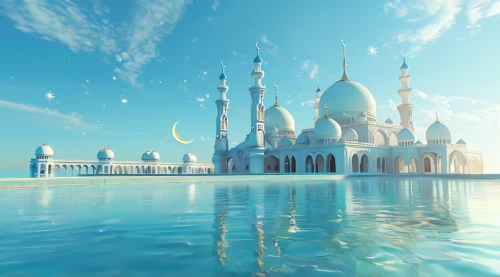 ramadan background,mosques,grand mosque,islamic architectural,house of allah,sheikh zayed grand mosque,rem in arabian nights,arabic background,star mosque,fantasy world,big mosque,minarets,al nahyan grand mosque,fantasy landscape,sheikh zayed mosque,fantasy city,3d fantasy,hassan 2 mosque,dreamland,water castle
