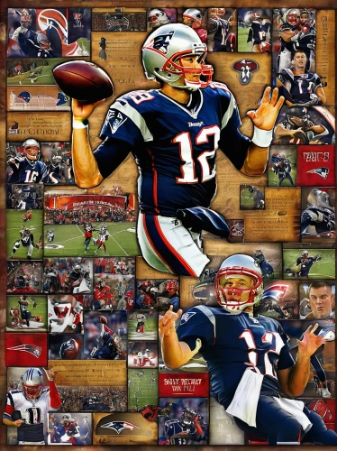 sports collectible,kraft,football autographed paraphernalia,tom,sports wall,quarterback,the fan's background,kraft bag,autographed sports paraphernalia,nfl,game balls,new england style,image montage,birthday background,sprint football,american football cleat,birthday banner background,tom-tom drum,photo montage,national football league,Art,Classical Oil Painting,Classical Oil Painting 03