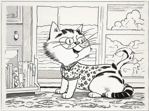 coloring pages,cartoon cat,coloring page,cat cartoon,coloring pages kids,domestic short-haired cat,vintage cat,vintage cats,tabby cat,sylvester,felidae,egyptian mau,american bobtail,tom cat,american shorthair,ocicat,cat drawings,cat paw mist,domestic cat,coloring picture,Illustration,Children,Children 05