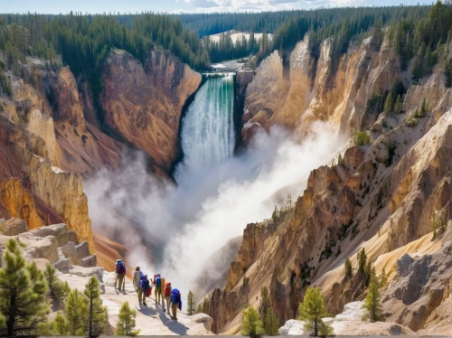 yellowstone national park,yellowstone,united states national park,great fountain geyser,helmcken falls,bond falls,national park,hoodoos,bow falls,tower fall,brown waterfall,the national park,wonders of the world,fairyland canyon,geyser,slowinski national park,falls of the cliff,bryce canyon,bridal veil fall,guards of the canyon,Conceptual Art,Sci-Fi,Sci-Fi 18