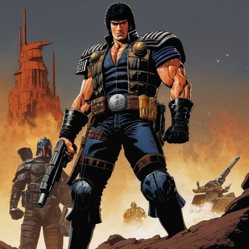 mercenary,cable,mad max,dune 45,shepard,spartan,ballistic vest,erbore,aop,sci fiction illustration,war machine,raider,mk indy,warlord,enforcer,storm troops,bane,infiltrator,hercules winner,cable innovator,Illustration,American Style,American Style 06