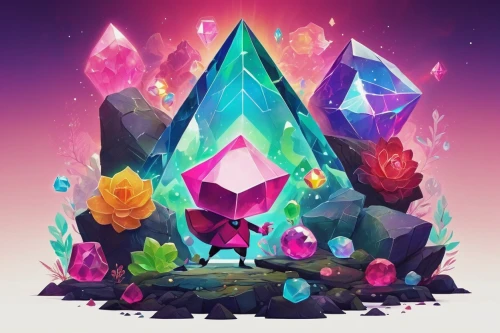 crystals,rock crystal,crystal therapy,gemswurz,diamond background,crystal,gemstones,pink diamond,crystal egg,diamond-heart,diamond wallpaper,crystalline,prism ball,triangles background,diamondoid,low poly,gems,precious stones,faceted diamond,gemstone,Illustration,Abstract Fantasy,Abstract Fantasy 01
