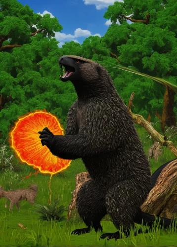 sun bear,bear kamchatka,slothbear,uintatherium,new world porcupine,sloth bear,mozilla,prehistory,spectacled bear,reconstruction,burned mount,american black bear,left hand bear,nordic bear,bear guardian,grizzlies,pygmy sloth,giant anteater,3d rendered,mustelid,Art,Classical Oil Painting,Classical Oil Painting 30