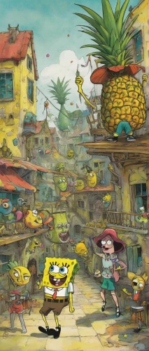 house of sponge bob,cartoon video game background,mud village,cuba background,children's background,popeye village,sponge bob,bogart village,background image,the fan's background,trash land,sponge,fruit market,april fools day background,background screen,sponges,village life,carribean,urbanization,backgrounds,Illustration,Paper based,Paper Based 05