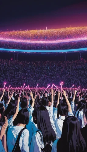 tokyo summer olympics,concert crowd,concert venue,vocaloid,japanese fans,music festival,concert,live concert,sensation,rock concert,concert dance,crowd,music venue,ulsan rock,the fan's background,tomorrowland,audience,cheering,crowds,love live,Illustration,Realistic Fantasy,Realistic Fantasy 06