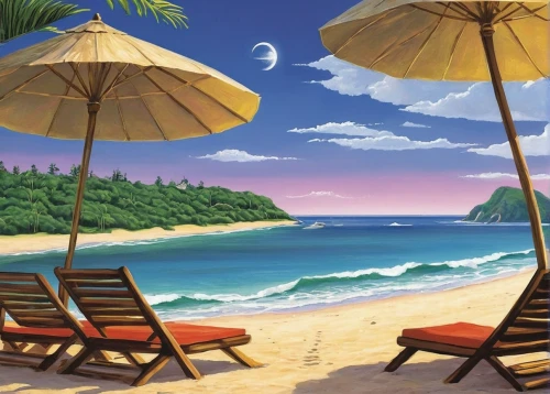 beach landscape,beach scenery,umbrella beach,dream beach,background vector,beach furniture,paradise beach,beach chairs,landscape background,waikiki beach,tropical beach,colored pencil background,caribbean beach,summer beach umbrellas,beach background,beautiful beaches,beautiful beach,honolulu,mountain beach,coconut trees,Conceptual Art,Daily,Daily 23