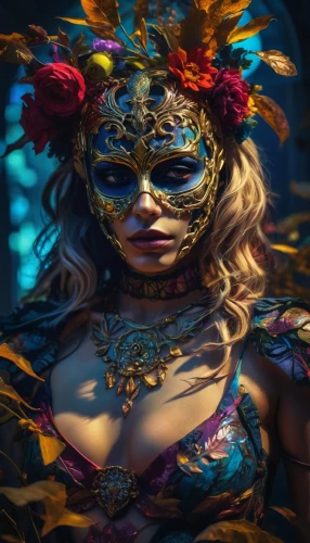 masquerade,venetian mask,the carnival of venice,golden mask,gold mask,fantasy portrait,la catrina,masque,fantasy art,fantasy woman,masked,la calavera catrina,the enchantress,gold foil mermaid,gold filigree,world digital painting,headdress,balinese,golden crown,light mask,Photography,Artistic Photography,Artistic Photography 08