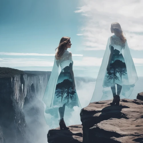 celtic woman,victoria falls,chasm,guards of the canyon,double exposure,women silhouettes,fantasy picture,fairies aloft,bridal veil fall,crown silhouettes,lionesses,lindsey stirling,druids,wasserfall,icelanders,photomanipulation,photo manipulation,sirens,princesses,digital compositing,Photography,Artistic Photography,Artistic Photography 07