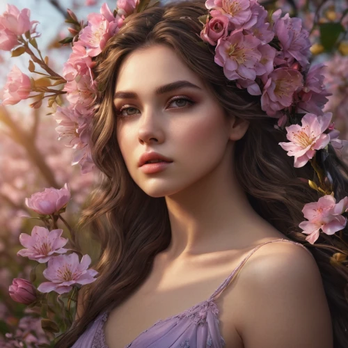 beautiful girl with flowers,girl in flowers,flower fairy,lilac blossom,flower background,floral background,floral,spring background,romantic portrait,spring crown,spring blossom,blossom,blossoms,springtime background,splendor of flowers,flower girl,almond blossoms,spring blossoms,holding flowers,flowers png,Photography,General,Natural