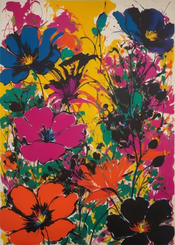 flower painting,butterfly floral,andy warhol,floral composition,bright flowers,abstract flowers,warhol,wild flowers,colorful floral,summer flowers,flower drawing,colorful flowers,flower garden,falling flowers,blanket of flowers,tropical flowers,wildflowers,flower mix,may flowers,flower fabric,Conceptual Art,Graffiti Art,Graffiti Art 06