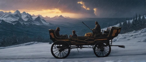 sleigh ride,horse-drawn carriage,horse drawn carriage,wooden carriage,horse carriage,carriage,covered wagon,horse and buggy,horse-drawn vehicle,fantasy picture,christmas caravan,horse and cart,horse drawn,horse-drawn carriage pony,carriage ride,horse-drawn,wooden wagon,chariot,sleigh,the spirit of the mountains,Art,Classical Oil Painting,Classical Oil Painting 38