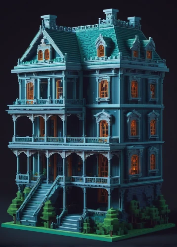 victorian,victorian house,apartment house,doll's house,ghost castle,the haunted house,haunted house,miniature house,witch's house,apartment building,doll house,haunted castle,model house,mansion,crispy house,apartments,tenement,an apartment,3d render,apartment block,Illustration,Realistic Fantasy,Realistic Fantasy 41