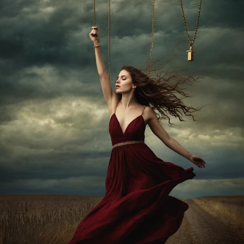 conceptual photography,wind bell,rain chain,photo manipulation,woman hanging clothes,dreams catcher,transfusion,tightrope walker,necklaces,image manipulation,tightrope,pendulum,photoshop manipulation,wind vane,wind chimes,perched on a wire,jewelry,wind chime,gift of jewelry,necklace,Photography,Artistic Photography,Artistic Photography 14