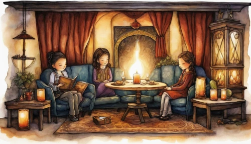 campfire,candlelight,game illustration,fireside,tea-lights,candlelights,old couple,candle wick,candlemaker,shared apartment,first advent,fortune telling,burning candle,coffee tea illustration,victorian,persian norooz,hygge,fireplace,oil lamp,warmth,Conceptual Art,Daily,Daily 34