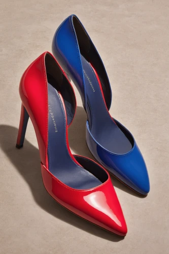 stiletto-heeled shoe,achille's heel,stack-heel shoe,pointed shoes,red and blue,heeled shoes,court shoe,high heeled shoe,red-blue,slingback,high heel shoes,woman shoes,heel shoe,women's shoes,dancing shoes,three primary colors,formal shoes,ladies shoes,women's shoe,women shoes,Conceptual Art,Daily,Daily 27