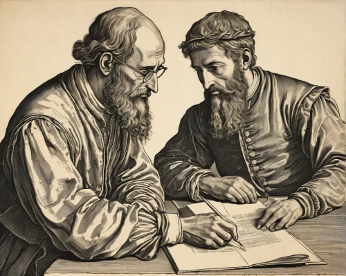 theoretician physician,pythagoras,exchange of ideas,tutor,leonardo devinci,vilgalys and moncalvo,academic conference,tutoring,arguing,archimedes,authorship,albrecht dürer,euclid,manuscript,examining,hand-drawn illustration,autograph,the death of socrates,contemporary witnesses,the conference,Illustration,Black and White,Black and White 27