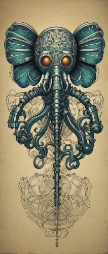 deep sea nautilus,cephalopod,nautilus,octopus vector graphic,biomechanical,blue wooden bee,octopus,district 9,cephalopods,blueprint,caduceus,cuthulu,steampunk gears,cnidaria,octopus tentacles,mandala elephant,kraken,art nouveau design,arthropod,silver octopus,Illustration,Retro,Retro 24