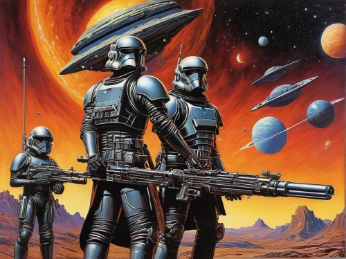 storm troops,sci fi,overtone empire,droids,sci - fi,sci-fi,science fiction,imperial,sci fiction illustration,scifi,patrols,starwars,science-fiction,star wars,mission to mars,boba fett,dune 45,guards of the canyon,cg artwork,valerian,Illustration,American Style,American Style 07