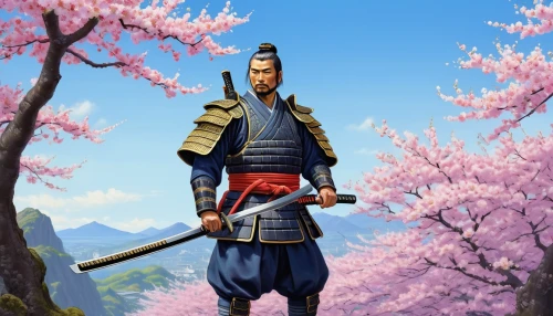 japanese sakura background,yi sun sin,samurai,sakura background,samurai fighter,sakura blossom,shuanghuan noble,swordsman,tsukemono,goki,sensei,kenjutsu,sanshin,wuchang,hijiki,sakura,plum blossom,plum blossoms,sōjutsu,takuan,Conceptual Art,Sci-Fi,Sci-Fi 18