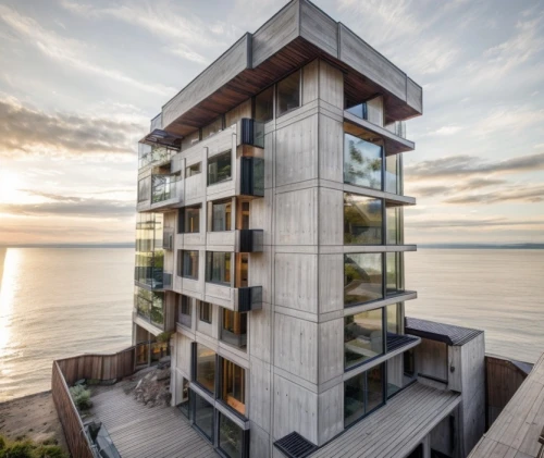 residential tower,cubic house,inlet place,condo,dunes house,condominium,sky apartment,penthouse apartment,block balcony,house by the water,vancouver,modern architecture,glass facade,observation tower,olympia tower,contemporary,habitat 67,cube stilt houses,oakville,metal cladding,Architecture,Commercial Building,Modern,Elemental Architecture