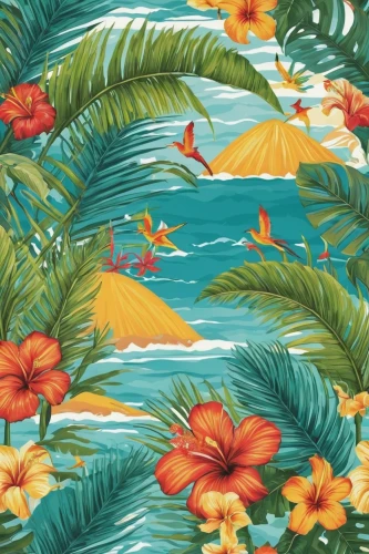 tropical floral background,tropical digital paper,tropics,seamless pattern,tropical leaf pattern,tropical sea,luau,background pattern,tropical birds,tropical bloom,tropical flowers,aloha,floral background,tropic,kimono fabric,pineapple background,floral digital background,tahiti,polynesia,tropical beach,Illustration,Paper based,Paper Based 10