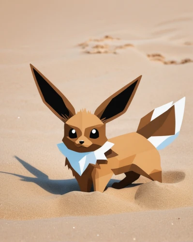 sand fox,desert fox,fennec,low-poly,low poly,beach toy,fennec fox,jerboa,wood rabbit,playing in the sand,beach dog,kit fox,steppe hare,child fox,corgi-chihuahua,jack rabbit,low poly coffee,desert cottontail,little fox,small dog,Illustration,Black and White,Black and White 32