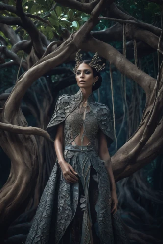 warrior woman,elven,dryad,the enchantress,celtic queen,maori,female warrior,dark elf,fantasy portrait,digital compositing,wood elf,fantasy woman,sorceress,photomanipulation,shamanic,faerie,elven forest,mother earth,priestess,shamanism,Photography,Fashion Photography,Fashion Photography 01