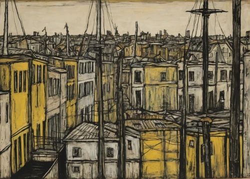 braque saint-germain,marseille,rooftops,roofs,montmartre,vincent van gough,braque francais,crane houses,slum,row houses,valparaiso,watercolor paris balcony,lisbon,galata,porto,tenement,city scape,old port,david bates,paris,Art,Artistic Painting,Artistic Painting 01