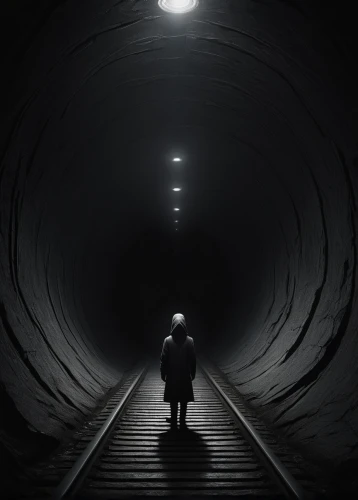 tunnel,underground,railway tunnel,train tunnel,descent,lötschberg tunnel,passage,hollow way,canal tunnel,dark world,penumbra,wall tunnel,south korea subway,metro,railroad,ominous,ghost train,eerie,a dark room,dark art,Illustration,Realistic Fantasy,Realistic Fantasy 17