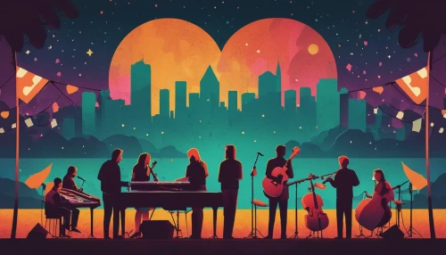 jazz silhouettes,orchestra,rainbow jazz silhouettes,jazz pianist,musicians,vector illustration,musical background,capital cities,orchesta,musical ensemble,halloween illustration,life stage icon,music band,diwali background,art deco background,diwali wallpaper,music festival,map silhouette,halloween background,piano player,Conceptual Art,Daily,Daily 20