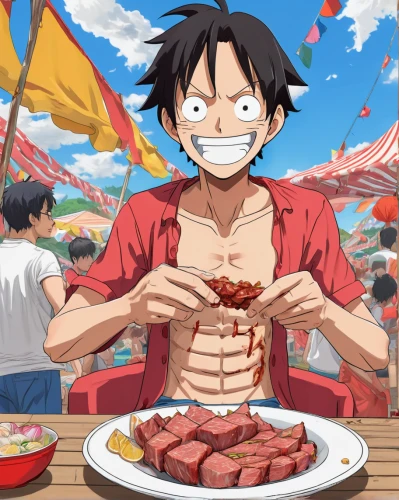 yakiniku,summer bbq,barbecue,bbq,garp fish,barbeque,meat,barbeque grill,raw meat,carne asada,red meat,onepiece,fried meat,competitive eating,sate,one piece,pork barbecue,summer party,eat,red cooking,Conceptual Art,Daily,Daily 35