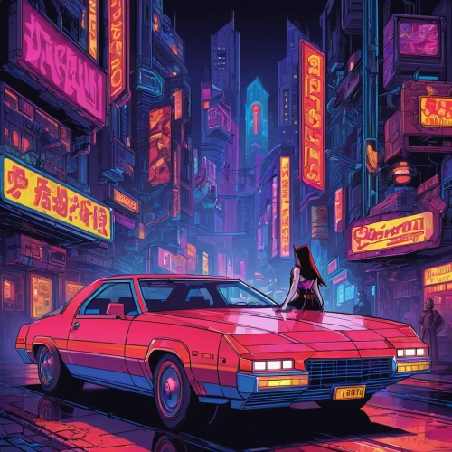toyota ae85,cyberpunk,80s,tokyo city,tokyo,80's design,e31,retro background,shinjuku,drive,corolla,honda prelude,retro,retro car,aesthetic,1980's,1986,pink car,hong kong,retro vehicle,Unique,Pixel,Pixel 05