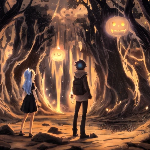 halloween background,halloween wallpaper,halloween scene,halloween banner,halloween illustration,halloween poster,halloween silhouettes,halloween ghosts,halloween and horror,jack-o-lanterns,pumpkin lantern,haunted forest,jack-o'-lanterns,trick-or-treat,halloween night,halloween,jack o'lantern,pumpkin autumn,hallloween,pumpkins,Game&Anime,Manga Characters,Magic