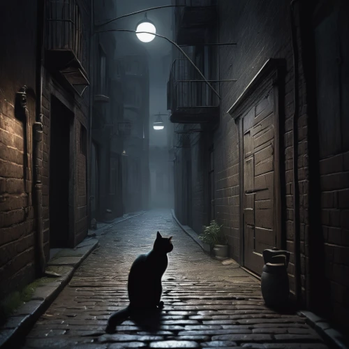 alley cat,street cat,alley,stray cat,alleyway,rescue alley,black cat,old linden alley,blind alley,the cat,feral cat,night image,night watch,narrow street,night scene,nocturnes,stray,light of night,stray cats,cheshire,Conceptual Art,Sci-Fi,Sci-Fi 25