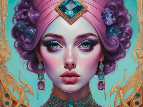 fantasy portrait,violet head elf,fantasy art,mystical portrait of a girl,priestess,zodiac sign libra,gemini,cleopatra,libra,fantasy woman,drusy,medusa,mermaid vectors,boho art,fairy queen,cinderella,girl portrait,la violetta,sorceress,magic mirror,Conceptual Art,Daily,Daily 15