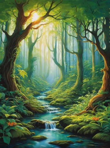 forest landscape,forest background,elven forest,green forest,forest glade,aaa,fairy forest,riparian forest,holy forest,the forests,fairytale forest,forests,enchanted forest,patrol,the forest,forest of dreams,green landscape,landscape background,druid grove,oil painting on canvas,Illustration,Paper based,Paper Based 10