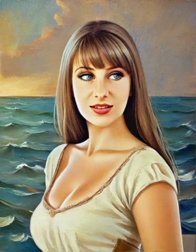 girl on the boat,the sea maid,photo painting,ammo,oil painting,girl-in-pop-art,girl on the river,retro woman,world digital painting,oil painting on canvas,italian painter,motor boat race,oil on canvas,sea,fantasy portrait,portrait of christi,hallia venezia,custom portrait,at sea,rhonda rauzi