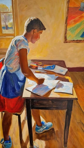 girl studying,girl at the computer,children studying,little girl reading,children drawing,child with a book,girl drawing,girl in the kitchen,the girl studies press,child writing on board,tutor,girl sitting,school desk,montessori,children learning,girl with bread-and-butter,study,color pencil,khokhloma painting,study room,Conceptual Art,Oil color,Oil Color 22
