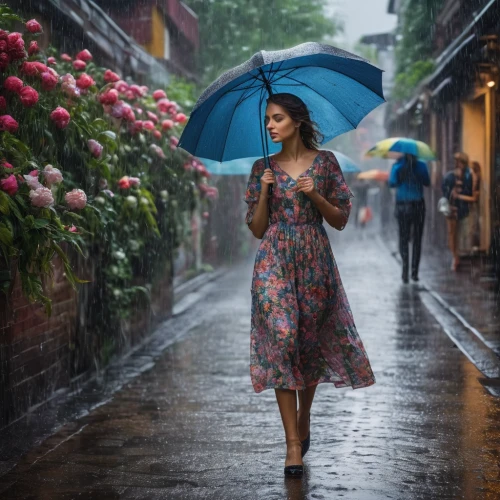 hanoi,vietnamese woman,asian umbrella,miss vietnam,saigon,walking in the rain,vietnam,floral dress,woman walking,girl in a long dress,vietnam's,in the rain,umbrella pattern,shanghai,girl walking away,hoian,monsoon,blue jasmine,umbrella,bangkok,Photography,General,Natural