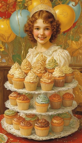 woman holding pie,autumn cupcake,cupcake background,colomba di pasqua,cupcakes,cup cakes,lemon cupcake,cupcake tray,sufganiyah,cupcake non repeating pattern,cupcake,vintage illustration,cup cake,cream cup cakes,thirteen desserts,petit gâteau,small cakes,madeleine,girl with cereal bowl,emile vernon,Illustration,Retro,Retro 01