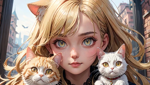 cat's eyes,cat lovers,cat's cafe,cat kawaii,cat family,pet,cat,cat mom,felines,cat eyes,calico cat,cat child,kittens,two cats,cute cat,cats,kat,violet evergarden,kitty,cat tail,Anime,Anime,General