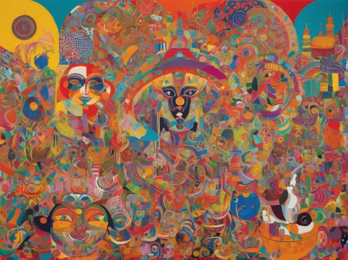 buddhist hell,indian art,bodhisattva,vajrasattva,psychedelic art,shamanic,khokhloma painting,ganpati,ganesha,khamsa,hare krishna,elephantine,indigenous painting,sadhus,lord ganesh,pachamama,ganesh,shamanism,lord ganesha,barongsai,Illustration,Abstract Fantasy,Abstract Fantasy 08