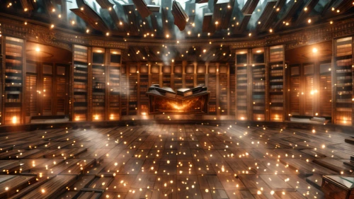 wine cellar,bookshelves,visual effect lighting,apothecary,render,hall of the fallen,stage design,tealight,cinema 4d,bookcase,3d render,celsus library,3d rendering,pipe organ,fractal lights,metallurgy,anechoic,theater stage,crown render,bookshelf