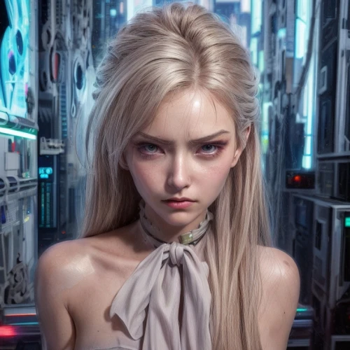 blonde woman,blonde girl,cyberpunk,valerian,blond girl,photoshop manipulation,realdoll,fantasy portrait,retouching,pale,image manipulation,cool blonde,photo manipulation,artificial hair integrations,digital compositing,portrait background,world digital painting,female model,photomanipulation,city ​​portrait,Game Scene Design,Game Scene Design,Japanese Cyberpunk