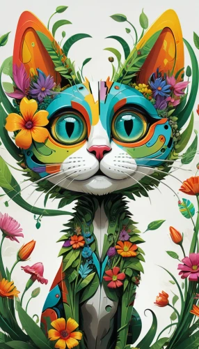 flower cat,flower animal,cat vector,flowers png,tropical floral background,floral background,whimsical animals,flower painting,flower illustrative,flora,cat sparrow,chinese pastoral cat,cartoon cat,cat image,fauna,flower background,feline,flower art,flower nectar,floral digital background,Illustration,Abstract Fantasy,Abstract Fantasy 23