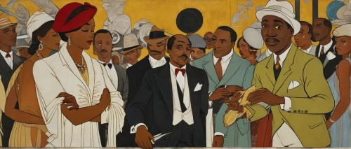 khokhloma painting,group of people,black businessman,afar tribe,1920s,juneteenth,egyptians,wise men,african businessman,addis ababa,cool woodblock images,twenties of the twentieth century,mural,tassili n'ajjer,african art,contemporary witnesses,church painting,orientalism,seven citizens of the country,vintage illustration,Illustration,Realistic Fantasy,Realistic Fantasy 21