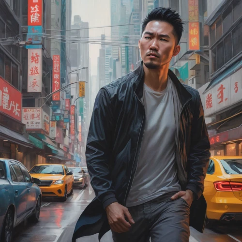 world digital painting,shanghai,city ​​portrait,portrait background,asian vision,man with umbrella,pedestrian,hong kong,digital painting,a pedestrian,xing yi quan,hong,janome chow,sci fiction illustration,artist portrait,kowloon city,chinese background,taipei,new york streets,kai yang,Conceptual Art,Fantasy,Fantasy 03